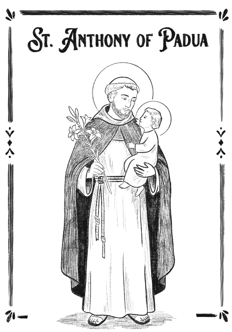 Portrait of St. Anthony of Padua — Catholic saint for kids